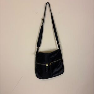 Fossil Black Leather Medium Sized Crossbody Bag Purse